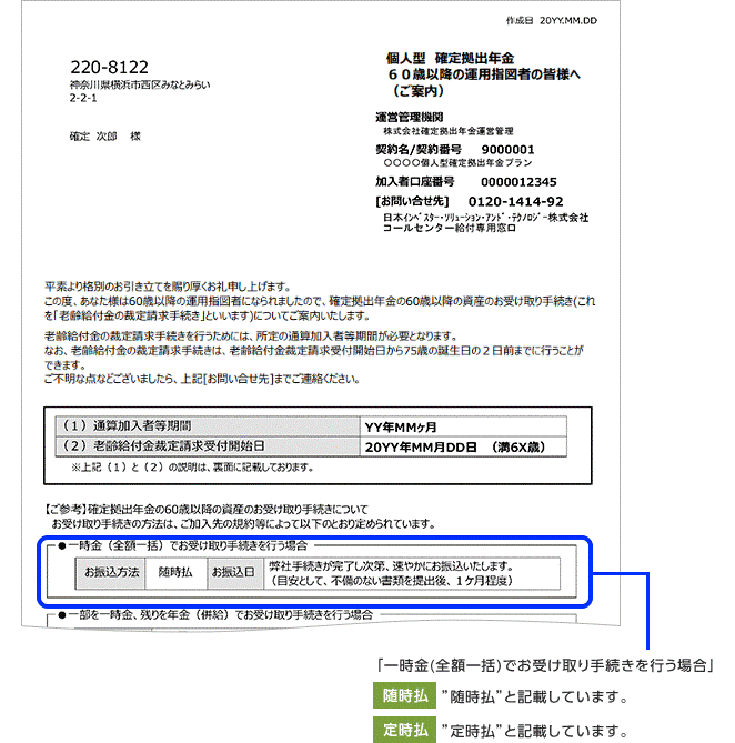 60歳以降の運用指図者の皆様へ